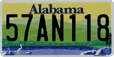 AL license plate 57AN118