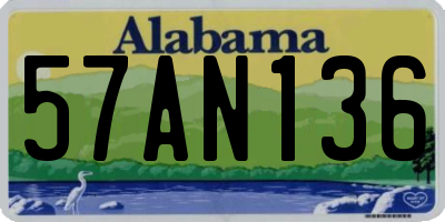 AL license plate 57AN136