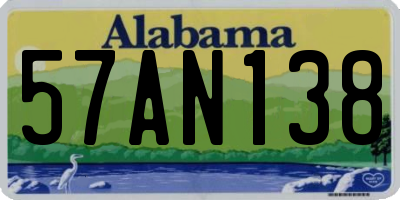 AL license plate 57AN138