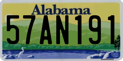 AL license plate 57AN191