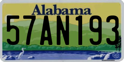 AL license plate 57AN193
