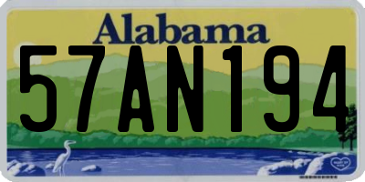 AL license plate 57AN194