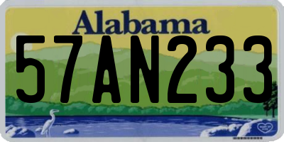 AL license plate 57AN233