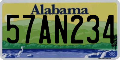 AL license plate 57AN234