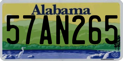 AL license plate 57AN265