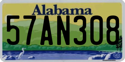 AL license plate 57AN308