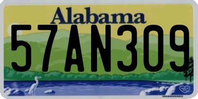 AL license plate 57AN309