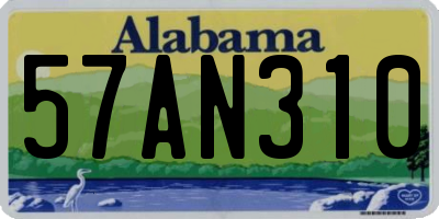 AL license plate 57AN310