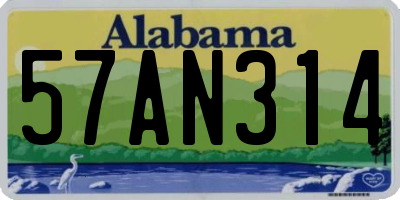 AL license plate 57AN314