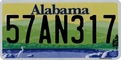 AL license plate 57AN317