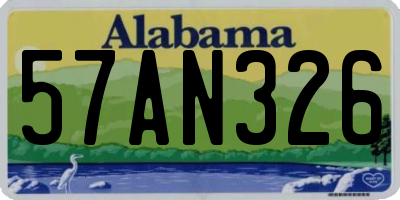 AL license plate 57AN326