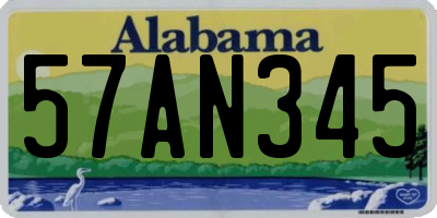 AL license plate 57AN345