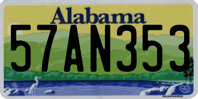 AL license plate 57AN353