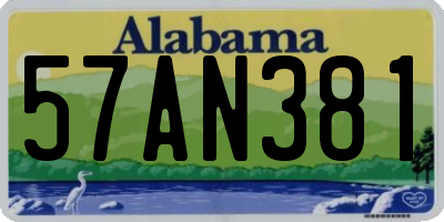 AL license plate 57AN381