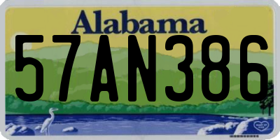 AL license plate 57AN386