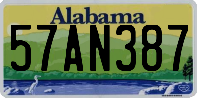 AL license plate 57AN387