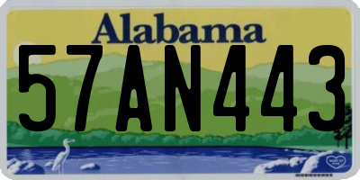 AL license plate 57AN443