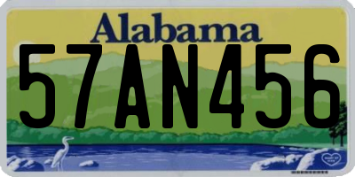 AL license plate 57AN456