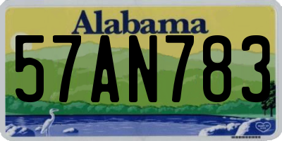 AL license plate 57AN783