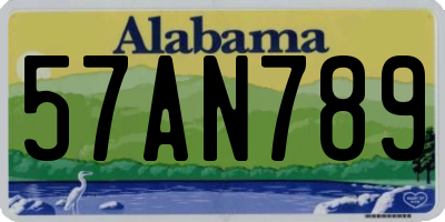 AL license plate 57AN789