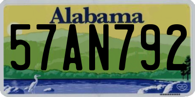AL license plate 57AN792