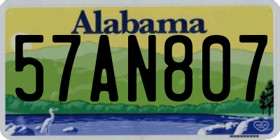 AL license plate 57AN807