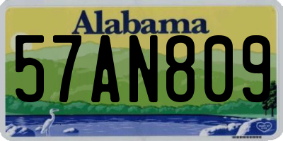 AL license plate 57AN809