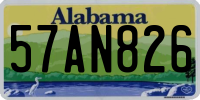AL license plate 57AN826