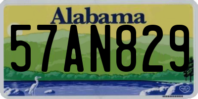 AL license plate 57AN829