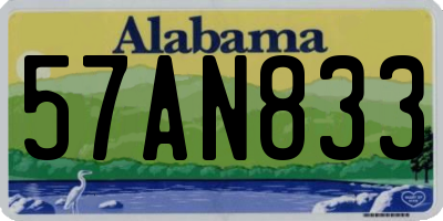 AL license plate 57AN833