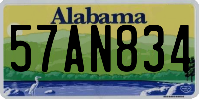 AL license plate 57AN834