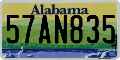 AL license plate 57AN835