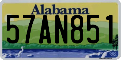 AL license plate 57AN851