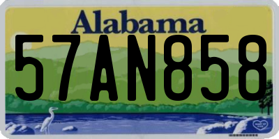 AL license plate 57AN858