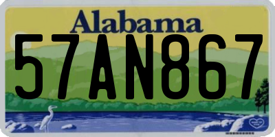 AL license plate 57AN867