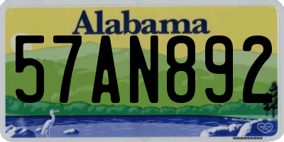 AL license plate 57AN892