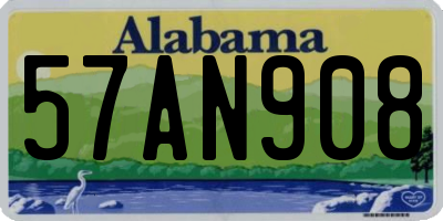 AL license plate 57AN908