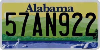 AL license plate 57AN922