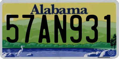 AL license plate 57AN931