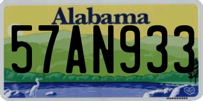 AL license plate 57AN933