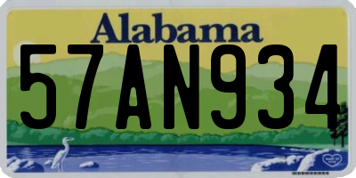 AL license plate 57AN934