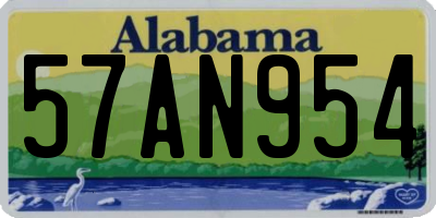 AL license plate 57AN954