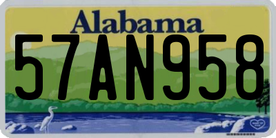 AL license plate 57AN958