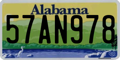 AL license plate 57AN978