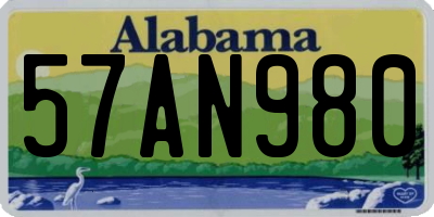 AL license plate 57AN980