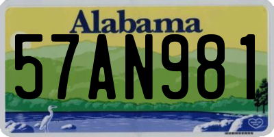 AL license plate 57AN981