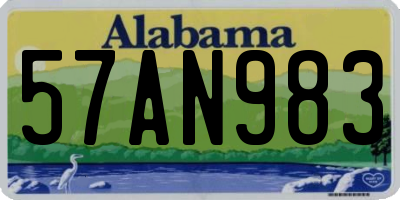 AL license plate 57AN983