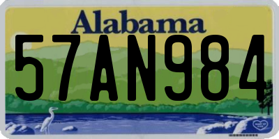 AL license plate 57AN984