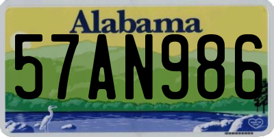 AL license plate 57AN986