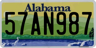 AL license plate 57AN987